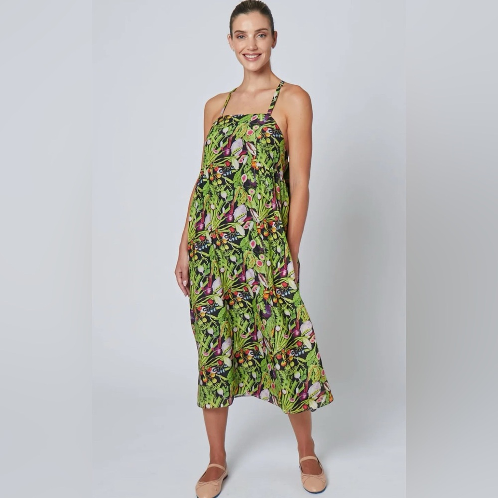Rachel Anronoff Veggie Salad Rebecca Midi Dress